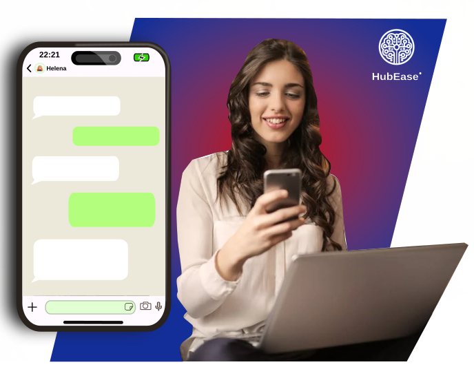 Mulher WhatsApp IA HubEase